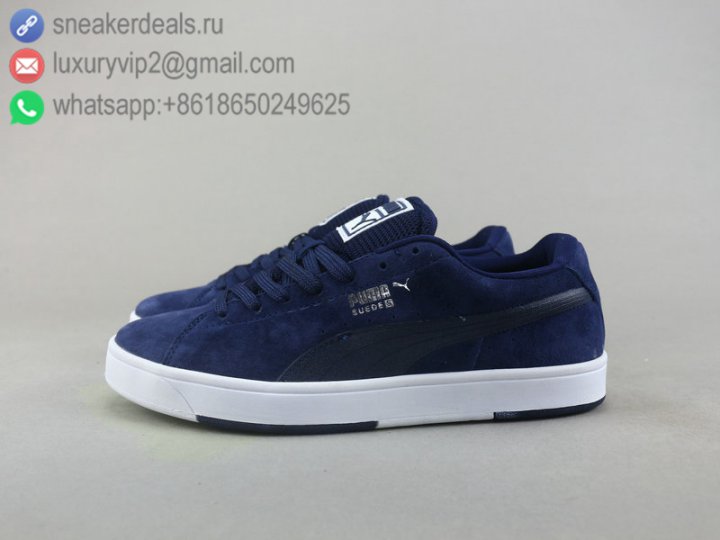 Puma Suede S Modern Tech Unisex Shoes Low Blue Blue Leather Size 36-45